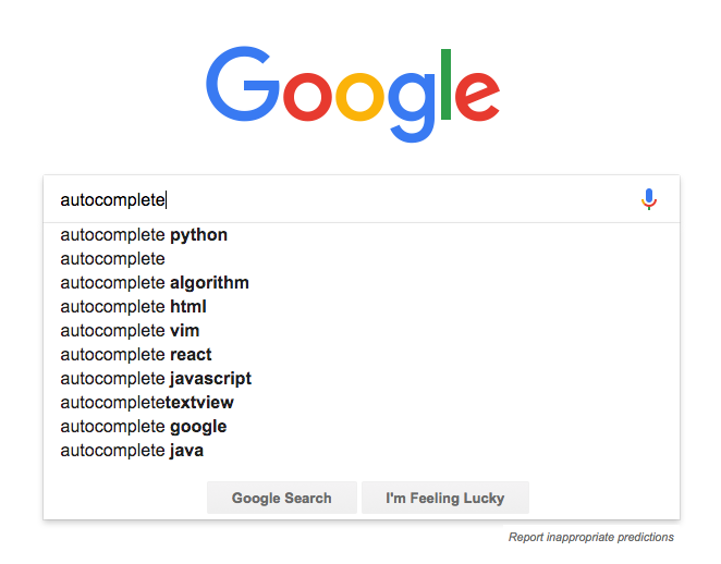 search autocomplete